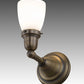 Meyda Lighting Revival Oyster Bay 6" Antique Brass Goblet Wall Sconce With White Shade Glass