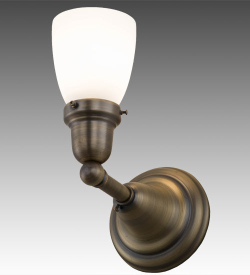 Meyda Lighting Revival Oyster Bay 6" Antique Brass Goblet Wall Sconce With White Shade Glass