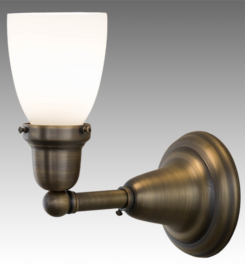 Meyda Lighting Revival Oyster Bay 6" Antique Brass Goblet Wall Sconce With White Shade Glass