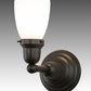 Meyda Lighting Revival Oyster Bay 6" Craftsman Brown Goblet Wall Sconce With White Shade Glass