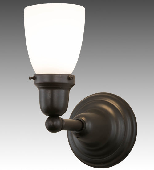 Meyda Lighting Revival Oyster Bay 6" Craftsman Brown Goblet Wall Sconce With White Shade Glass