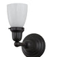 Meyda Lighting Revival Oyster Bay 6" Craftsman Brown Goblet Wall Sconce With White Shade Glass