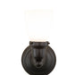 Meyda Lighting Revival Oyster Bay 6" Craftsman Brown Goblet Wall Sconce With White Shade Glass