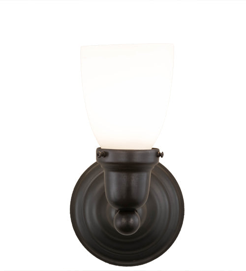 Meyda Lighting Revival Oyster Bay 6" Craftsman Brown Goblet Wall Sconce With White Shade Glass