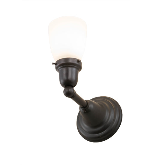 Meyda Lighting Revival Oyster Bay 6" Craftsman Brown Goblet Wall Sconce With White Shade Glass