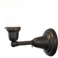 Meyda Lighting Revival Oyster Bay 6" Craftsman Brown Goblet Wall Sconce With White Shade Glass