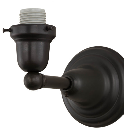 Meyda Lighting Revival Oyster Bay 6" Craftsman Brown Goblet Wall Sconce With White Shade Glass