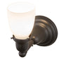 Meyda Lighting Revival Oyster Bay 6" Craftsman Brown Goblet Wall Sconce With White Shade Glass