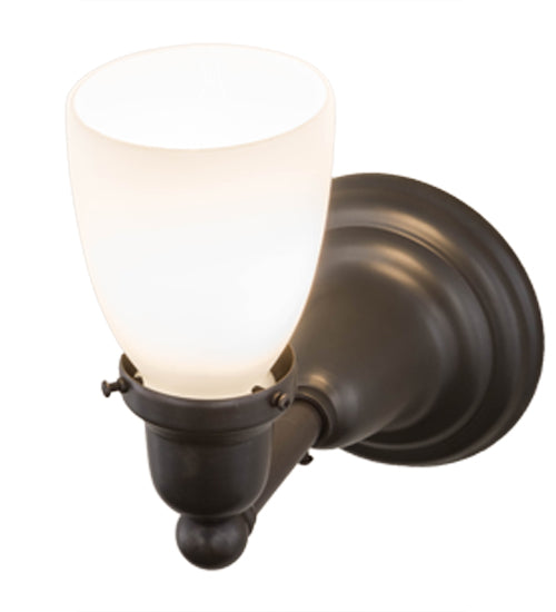 Meyda Lighting Revival Oyster Bay 6" Craftsman Brown Goblet Wall Sconce With White Shade Glass