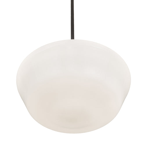 Meyda Lighting Revival Schoolhouse 16" Craftsman Brown Traditional Globe Pendant Light With White Opal Shade Glass