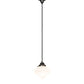 Meyda Lighting Revival Schoolhouse 8" Craftsman Brown Deco Cone Globe Mini Pendant Light With White Opal Shade Glass