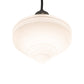 Meyda Lighting Revival Schoolhouse 8" Craftsman Brown Deco Cone Globe Mini Pendant Light With White Opal Shade Glass