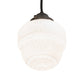 Meyda Lighting Revival Schoolhouse 8" Craftsman Brown Rochelle Globe Mini Pendant Light With White Opal Shade Glass