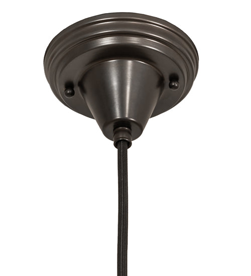 Meyda Lighting Revival Schoolhouse 8" Craftsman Brown Rochelle Globe Mini Pendant Light With White Opal Shade Glass
