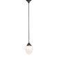 Meyda Lighting Revival Schoolhouse 8" Craftsman Brown Rochelle Globe Mini Pendant Light With White Opal Shade Glass