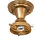 Meyda Lighting Revival Schoolhouse 8" Satin Brass Patina Rochelle Globe Semi-flush Mount Light With White Opal Shade Glass