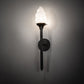 Meyda Lighting Rhodes 5" Solar Black Wall Sconce With Frosted Shade Glass