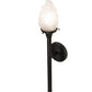 Meyda Lighting Rhodes 5" Solar Black Wall Sconce With Frosted Shade Glass