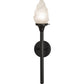 Meyda Lighting Rhodes 5" Solar Black Wall Sconce With Frosted Shade Glass