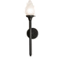 Meyda Lighting Rhodes 5" Solar Black Wall Sconce With Frosted Shade Glass