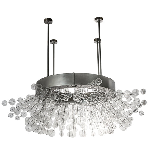 Meyda Lighting Rhododendron 90" 16-Light Nickel Chandelier With Clear Shade Glass