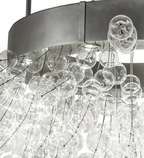 Meyda Lighting Rhododendron 90" 16-Light Nickel Chandelier With Clear Shade Glass