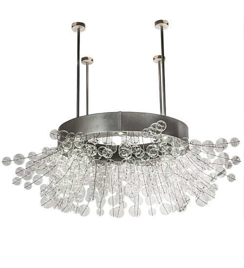 Meyda Lighting Rhododendron 90" 16-Light Nickel Chandelier With Clear Shade Glass