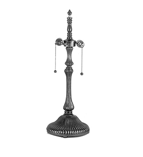 Meyda Lighting Ribbed 23" 2-Light Nickel Table Lamp Base