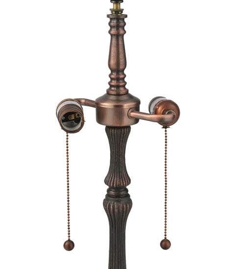 Meyda Lighting Ribbed 24" 2-Light Mahogany Bronze Table Lamp Base