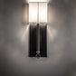 Meyda Lighting Richland 12" 2-Light Craftsman Brown & Raw Brass Wall Sconce With White Textrene Shade