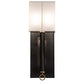 Meyda Lighting Richland 12" 2-Light Craftsman Brown & Raw Brass Wall Sconce With White Textrene Shade