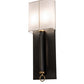 Meyda Lighting Richland 12" 2-Light Craftsman Brown & Raw Brass Wall Sconce With White Textrene Shade