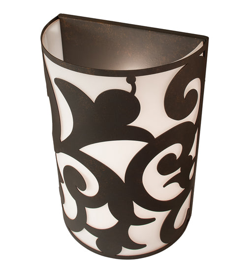 Meyda Lighting Rickard 10" 2-Light Gilded Tobacco Wall Sconce With Statuario Idalight Shade