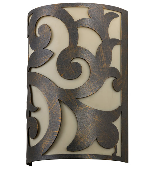 Meyda Lighting Rickard 254972 8" 2-Light French Bronze Wall Sconce With Provostone Idalight Shade