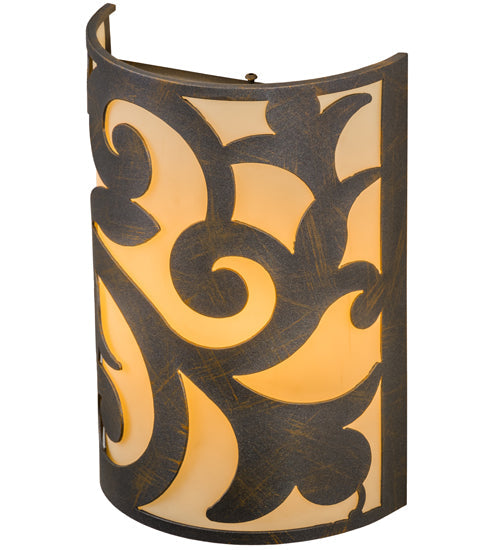 Meyda Lighting Rickard 254972 8" 2-Light French Bronze Wall Sconce With Provostone Idalight Shade