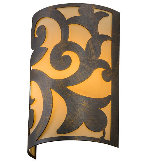 Meyda Lighting Rickard 254972 8" 2-Light French Bronze Wall Sconce With Provostone Idalight Shade