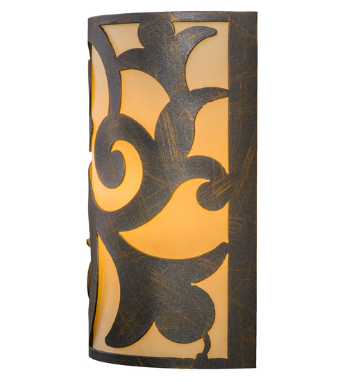 Meyda Lighting Rickard 254972 8" 2-Light French Bronze Wall Sconce With Provostone Idalight Shade