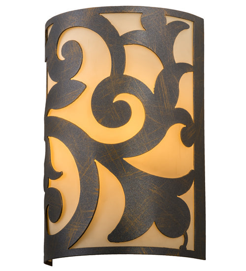 Meyda Lighting Rickard 254972 8" 2-Light French Bronze Wall Sconce With Provostone Idalight Shade