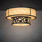 Meyda Lighting Rickard 48" 16-Light 2-Tier Blackwash Pendant Light With Beige Travertine Idalight Shade