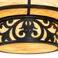 Meyda Lighting Rickard 48" 16-Light 2-Tier Blackwash Pendant Light With Beige Travertine Idalight Shade