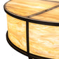 Meyda Lighting Rickard 48" 16-Light 2-Tier Blackwash Pendant Light With Beige Travertine Idalight Shade