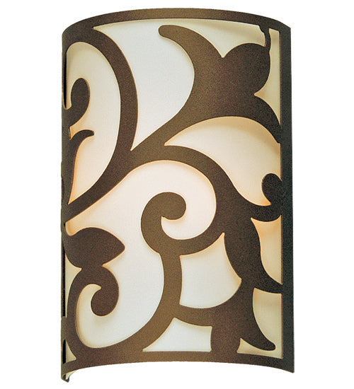 Meyda Lighting Rickard 8" 2-Light Gilded Tobacco Wall Sconce With Statuario Idalight Shade
