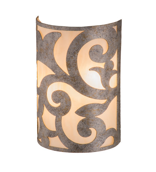 Meyda Lighting Rickard 8" 2-Light LED Corinth ADA Wall Sconce With Sahara Taupe Idalight Shade Glass
