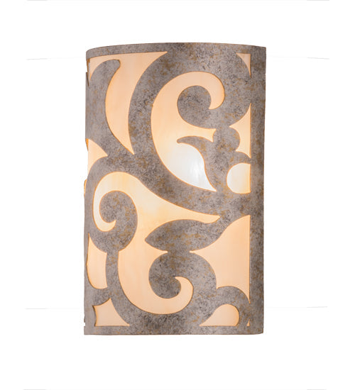 Meyda Lighting Rickard 8" 2-Light LED Corinth ADA Wall Sconce With Sahara Taupe Idalight Shade Glass