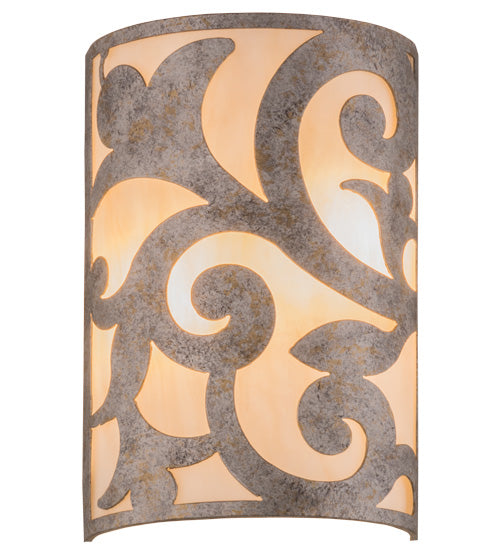 Meyda Lighting Rickard 8" 2-Light LED Corinth ADA Wall Sconce With Sahara Taupe Idalight Shade Glass