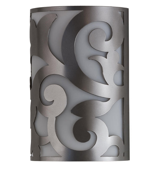 Meyda Lighting Rickard 8" 2-Light Nickel Powder Coat Wall Sconce With White Statuario Idalight Shade Glass