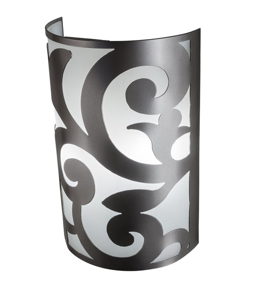 Meyda Lighting Rickard 8" 2-Light Nickel Powder Coat Wall Sconce With White Statuario Idalight Shade Glass