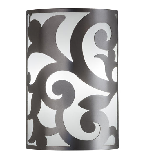 Meyda Lighting Rickard 8" 2-Light Nickel Powder Coat Wall Sconce With White Statuario Idalight Shade Glass