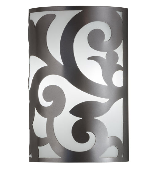 Meyda Lighting Rickard 8" 2-Light Nickel Powder Coat Wall Sconce With White Statuario Idalight Shade Glass