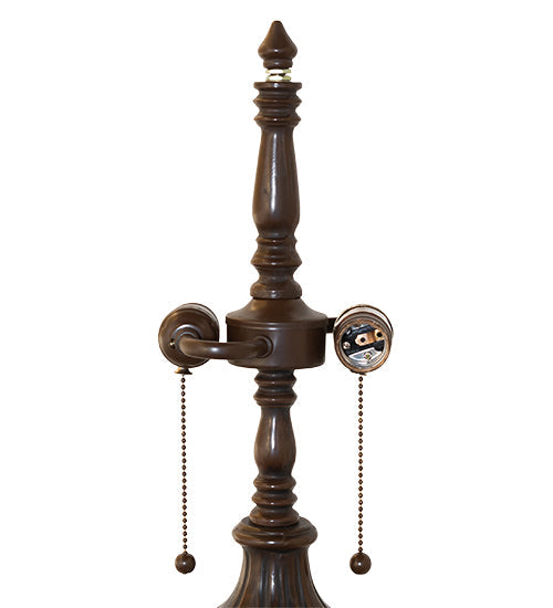 Meyda Lighting Ridged Seed Pod 25" 2-Light Mahogany Bronze Table Lamp Base